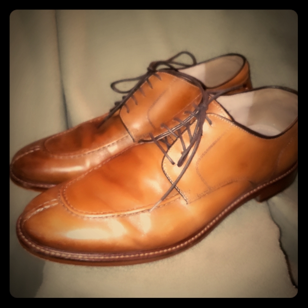 Mens Joseph Abboud laced brown leather Loafers